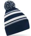 BB473R B473R Beechfield Striped Fan Beanie French Navy / White colour image